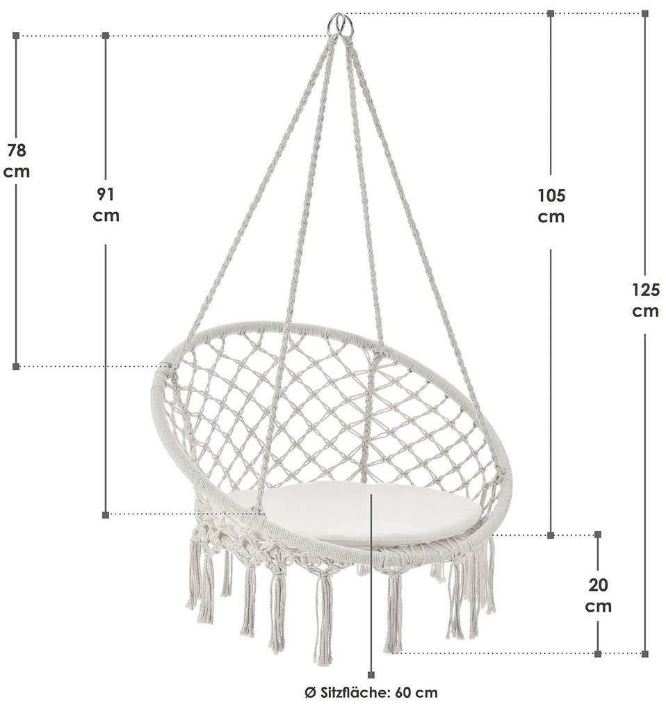 Scaun balansoar Cadras de culoare bej cu pernă