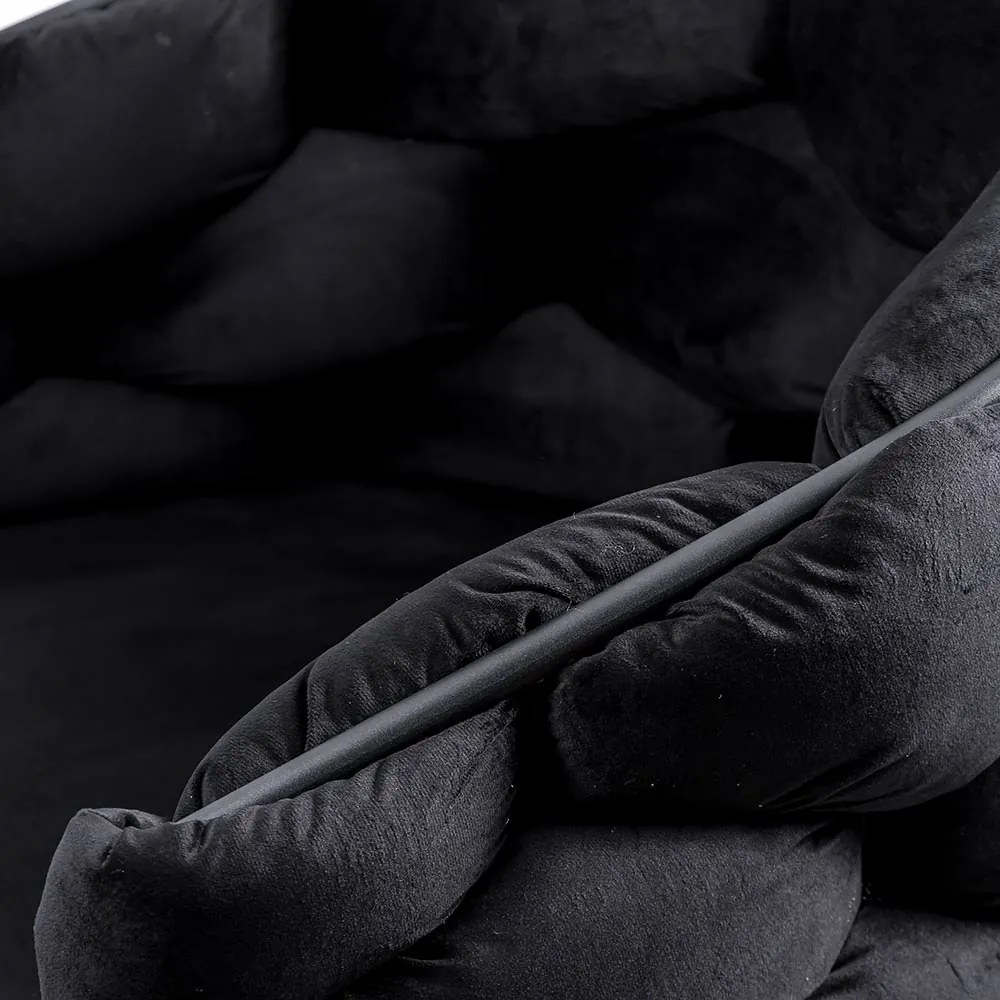 Scaune moderne din catifea cu picioare metalice BUC 256 negru