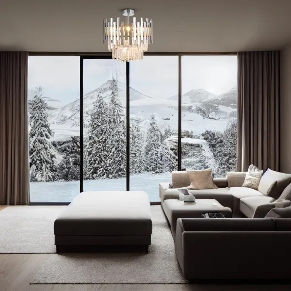 Lustră pe tijă ASPEN 6xE14/40W/230V crom mat