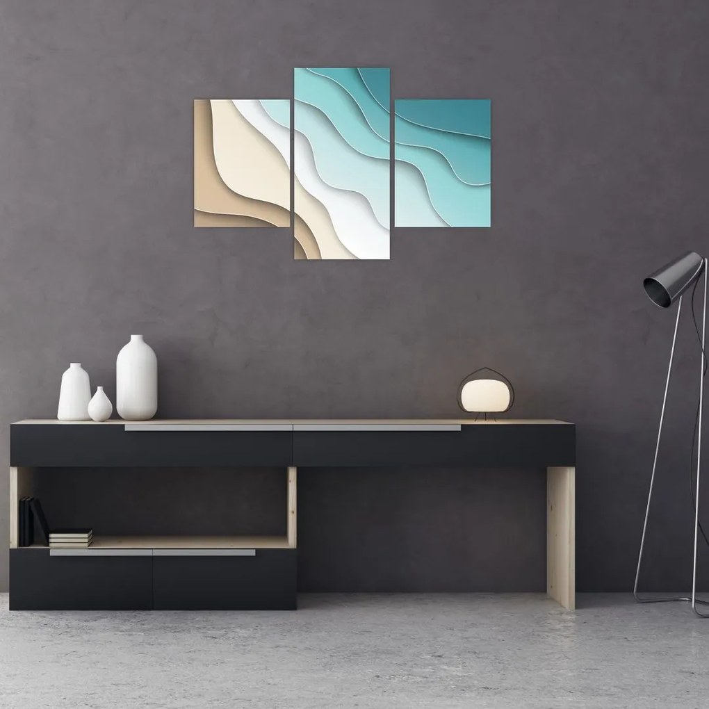 Tablou abstract cu plaja mării (90x60 cm)
