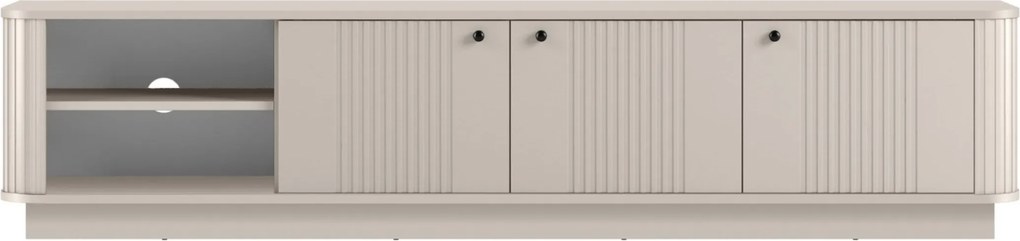Comodă TV Vesper 3D 187 cm pe plintă - cashmir cu mânere negre