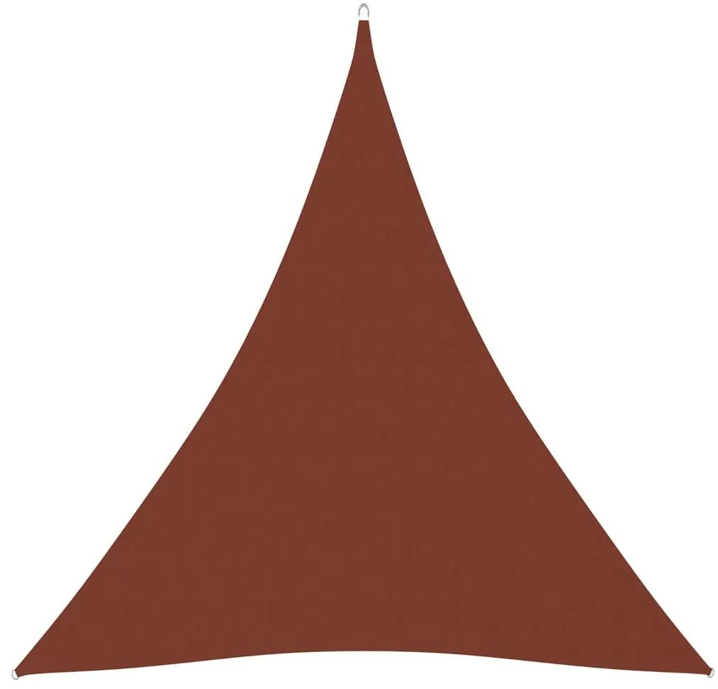 Parasolar, caramiziu, 4x4x4 m, tesatura oxford, triunghiular