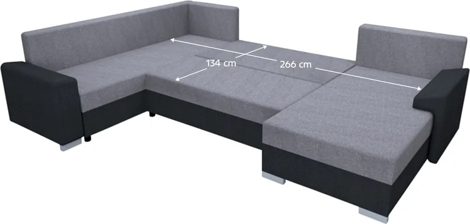 Set canapea universală, gri închis / gri, ANDRES U UNI