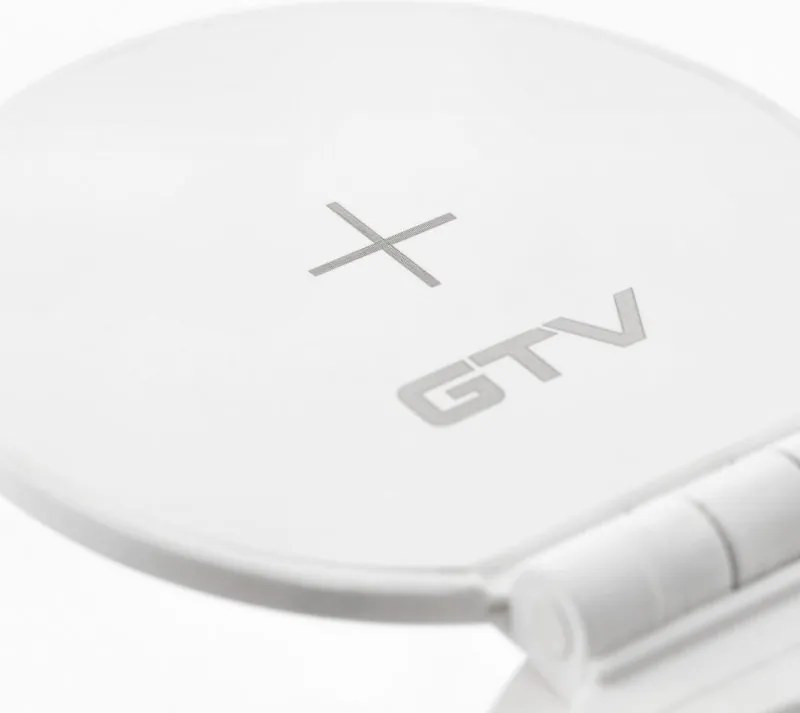 Priza incorporabila in blat Charger Plus GTV, incarcator wireless 5W, 1 priza Schuko, USB A + C, HDMI, RJ45, alb, D:80 mm Aluminiu, Alb, D:80
