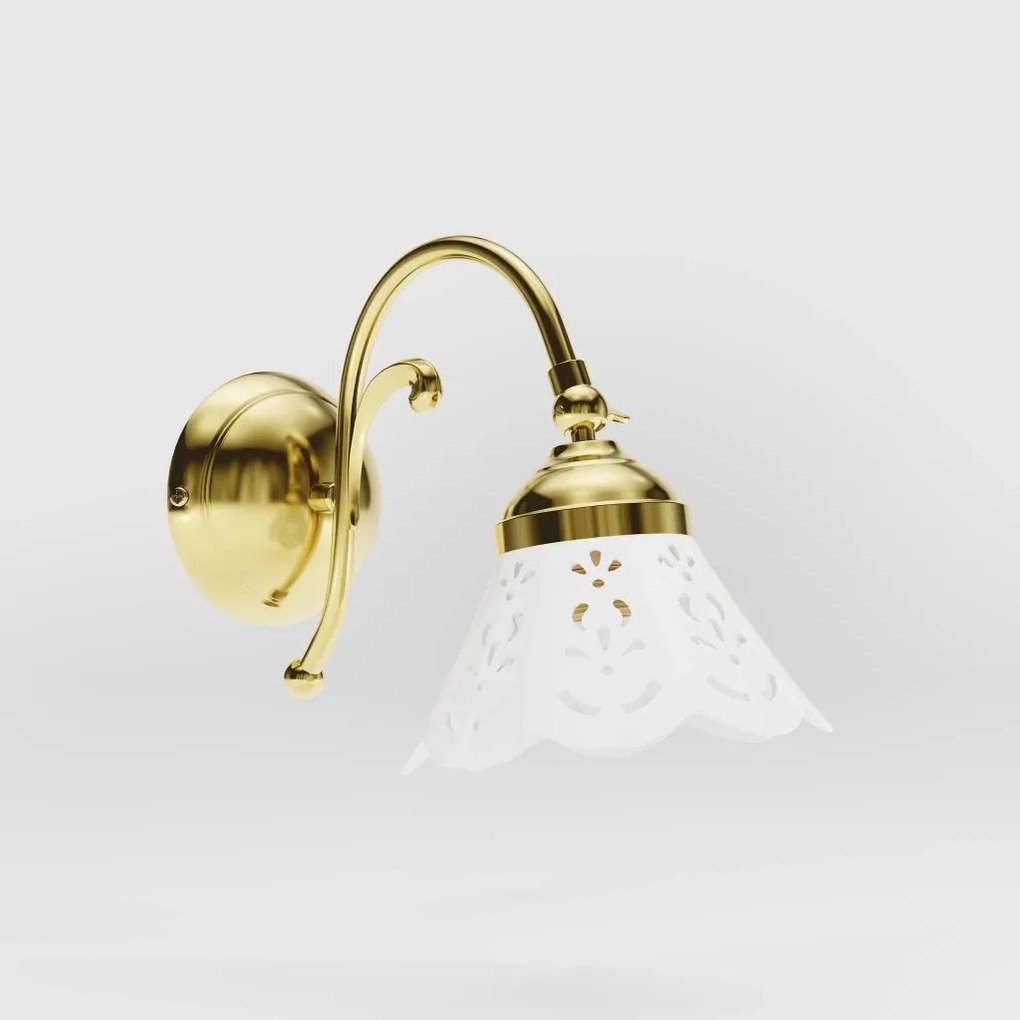 Aplica de perete din alama si abajur ceramic Zefira