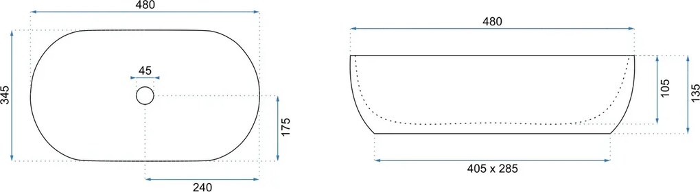 Lavoar pentru blat Rea Amelia SAVANA MATT