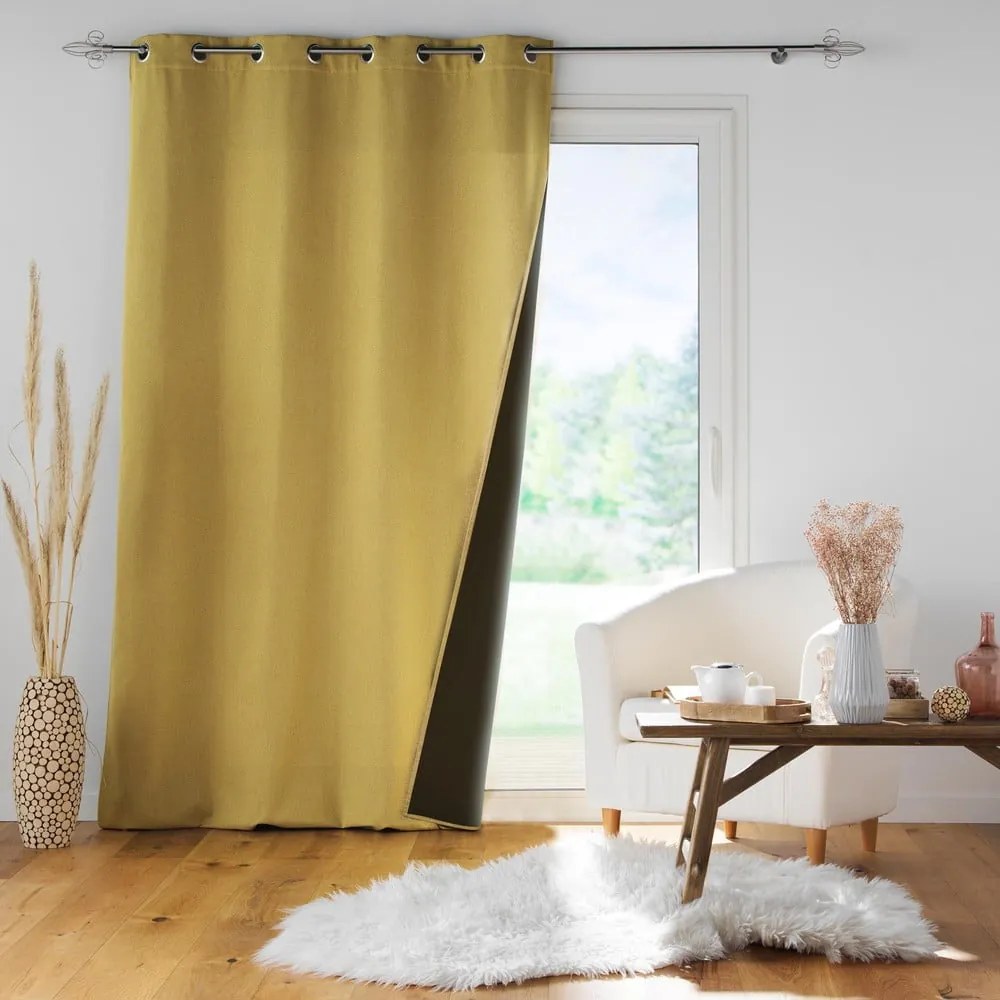 Draperie galbenă antifonică 140x260 cm Jupiter – douceur d'intérieur