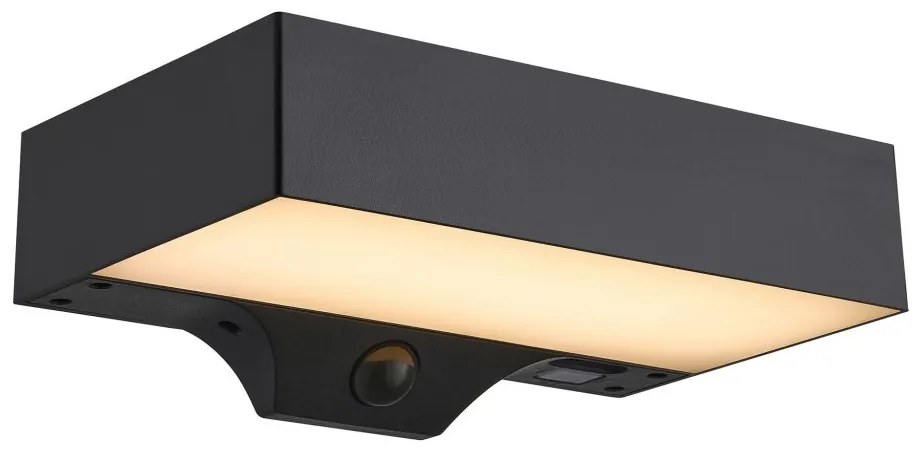 Aplica solara cu senzor de miscare, protectie IP44, Monay Square negru