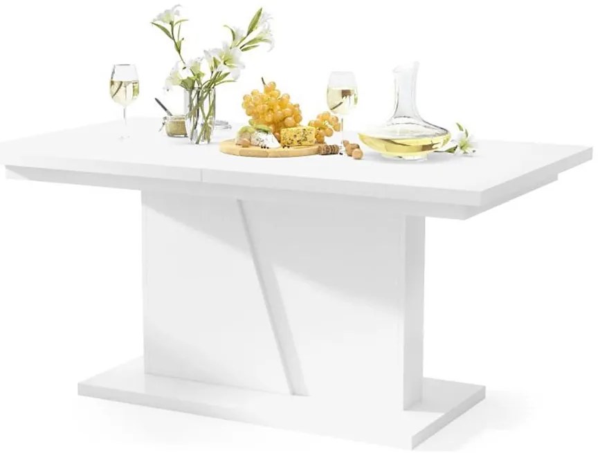 Masă extensibilă de dining NINO albă