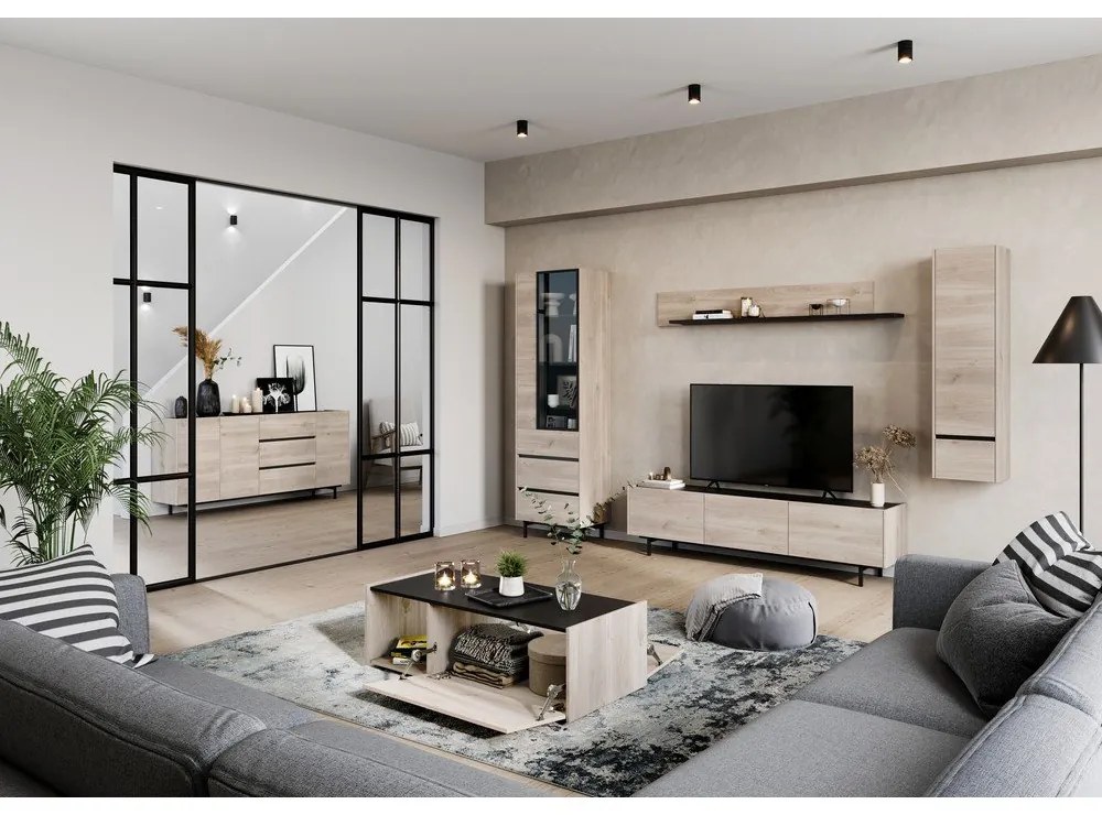 Vitrină cu aspect de lemn de stejar 64x206 cm Cantoria - Germania