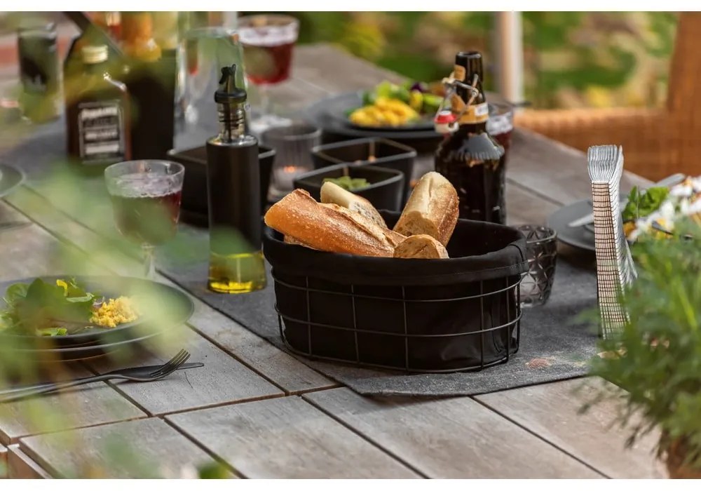 Suport cu inserție textilă pentru produse de patiserie Wenko Black Outdoor Kitchen Bela, negru