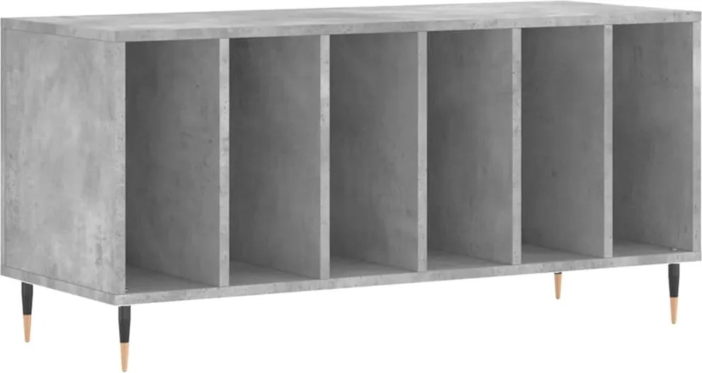 vidaXL Dulap pentru discuri gri beton, 100x38x48 cm, lemn prelucrat