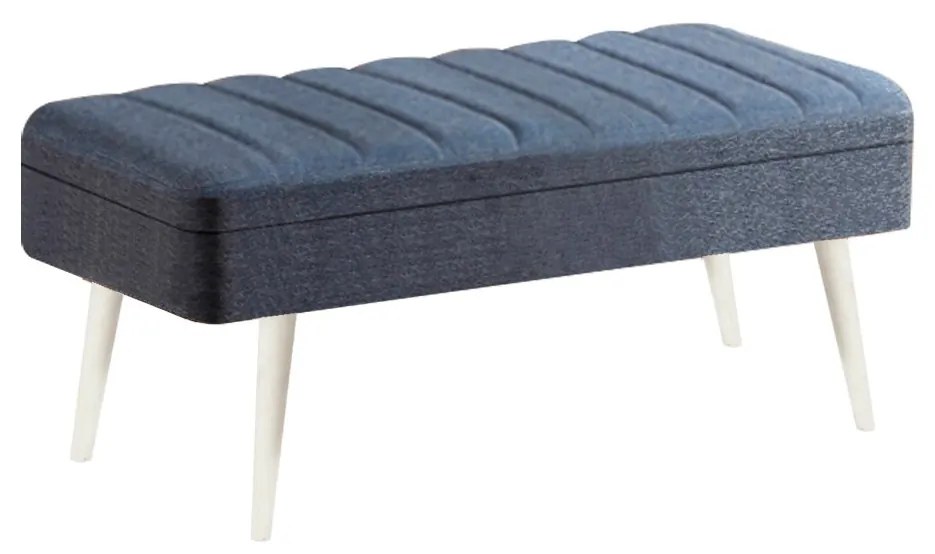 Masă de sufragerie extensibilă cu 2 scaune și 2 bănci Vlasta (alb + albastru închis). 1073084