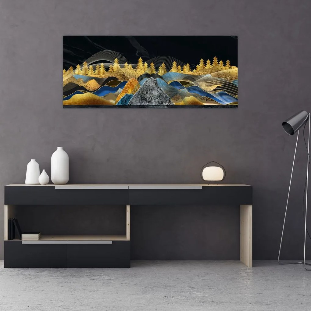 Tablou - Munții aurii (120x50 cm)