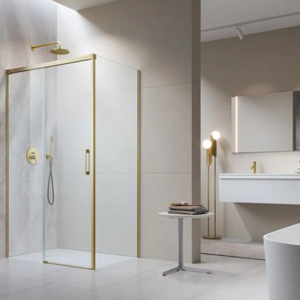 Perete lateral stanga Radaway Idea KDJ 100 cm auriu periat-transparent sticla 6 mm