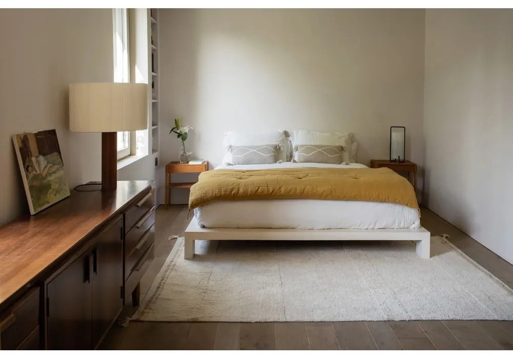 Covor crem lavabil/țesut manual din bumbac 170x240 cm Bloom Natural – Lorena Canals