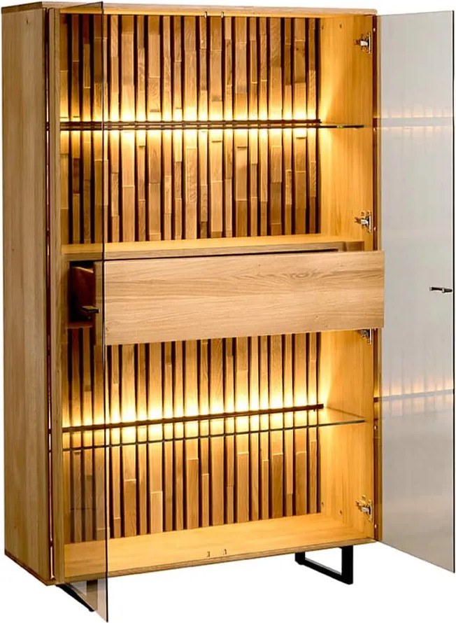 Vitrină stejar masiv Joasa Urban, 100 × 39 × 158 cm