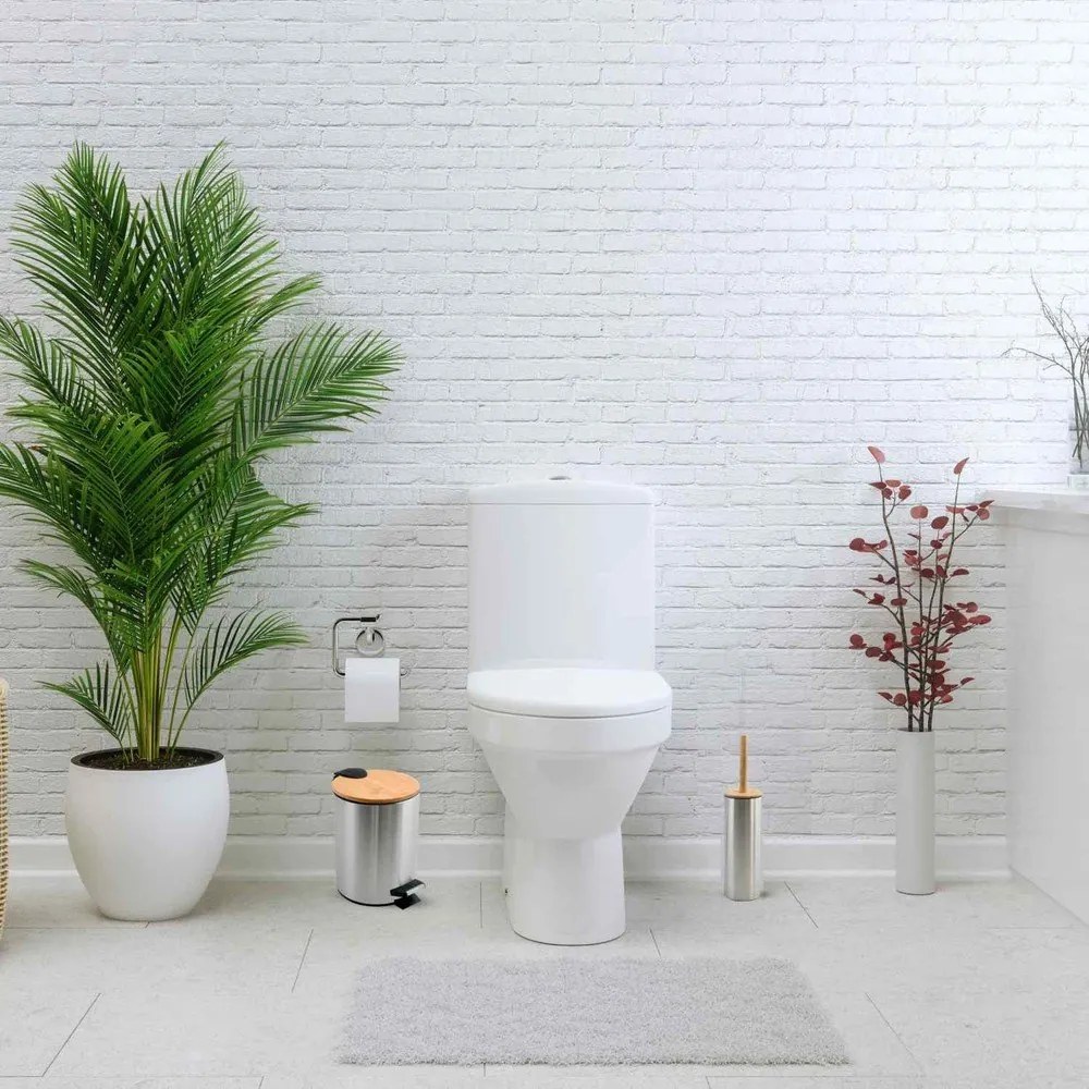 Coș de gunoi argintiu mat cu pedală din oțel 5 l Adonis – Spirella