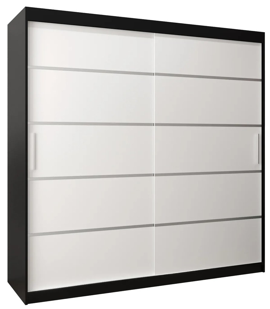 Dulap de haine 250 cm Verika 1 250 (negru + alb). 1063748