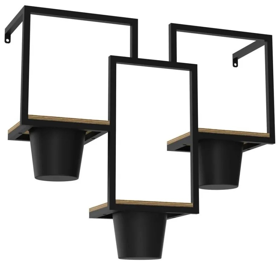 Ghiveci de flori de perete 46x53 cm negru