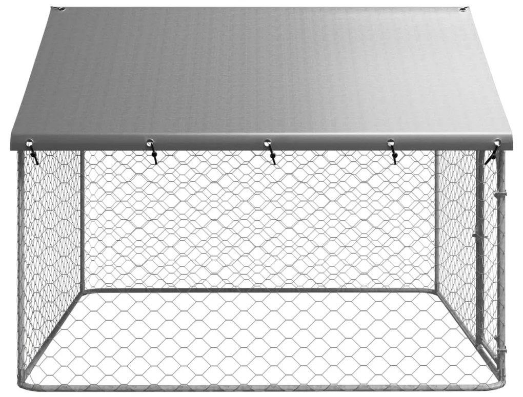 Padoc pentru caini de exterior, cu acoperis, 200x200x150 cm