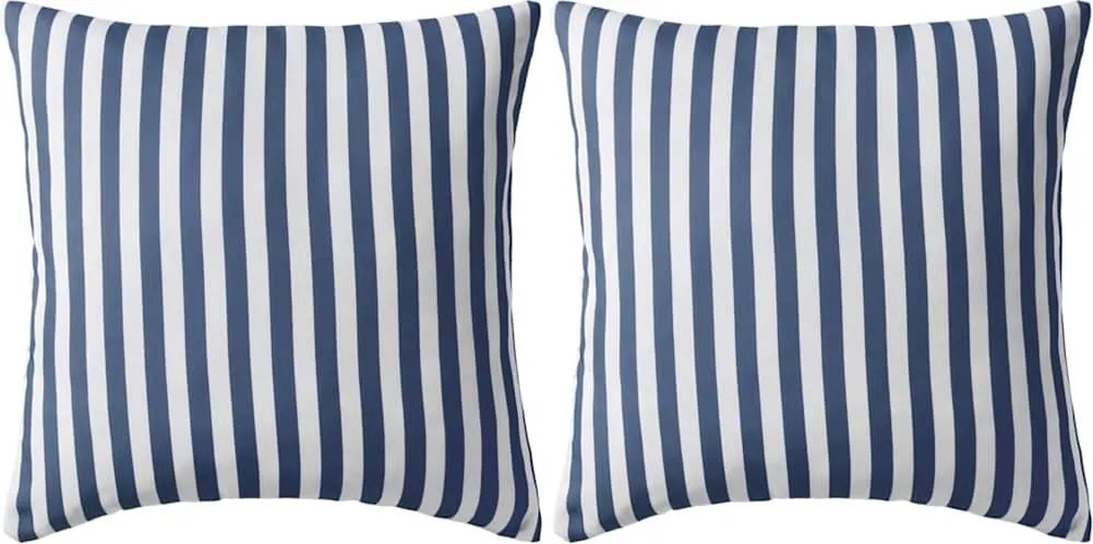 vidaXL Perne de exterior, 2 buc., imprimeu dungi, 45x45 cm, bleumarin