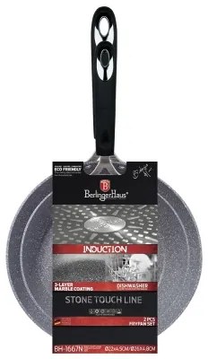 Set 2 tigai marmorate (3 straturi) din aluminiu forjat Gray Stone Touch Line Berlinger Haus BH 1667N