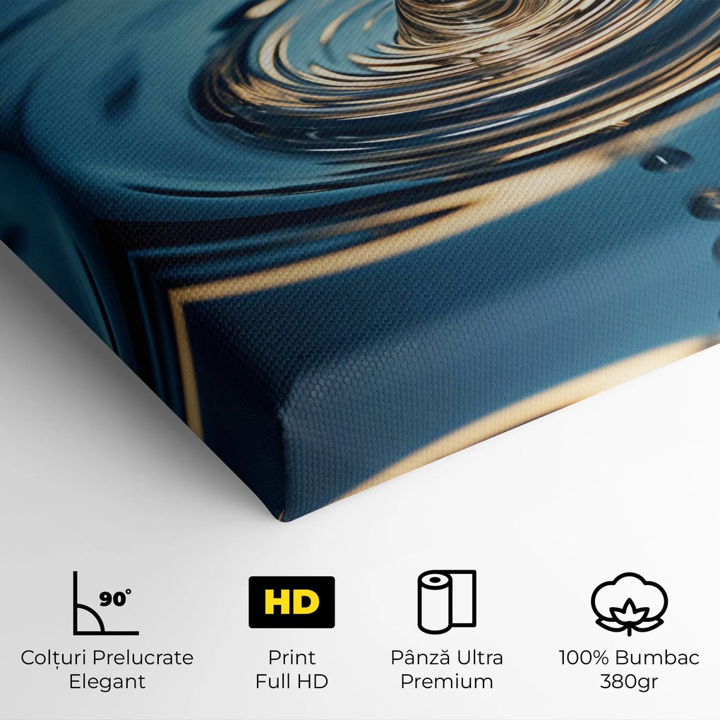 Tablou Canvas, 90x140cm, Dormitor si Living, Feng Shui, Apa, Cream Water Drop