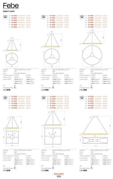 Aplică LED dimabilă Redo 01-2835 FEBE LED/24W/230V auriu