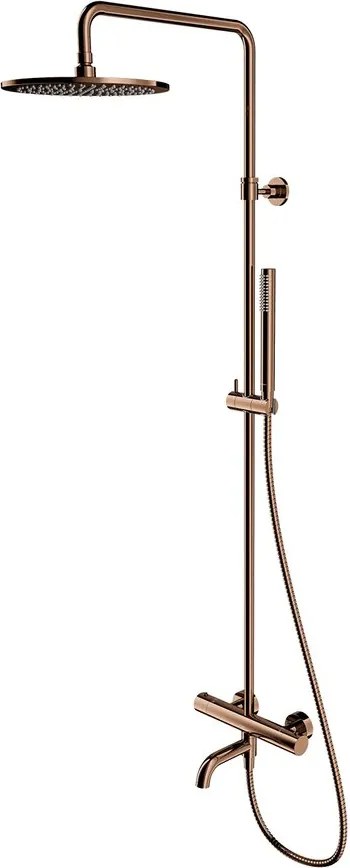Coloana de dus cu baterie termostatata Omnires Y finisaj cupru periat