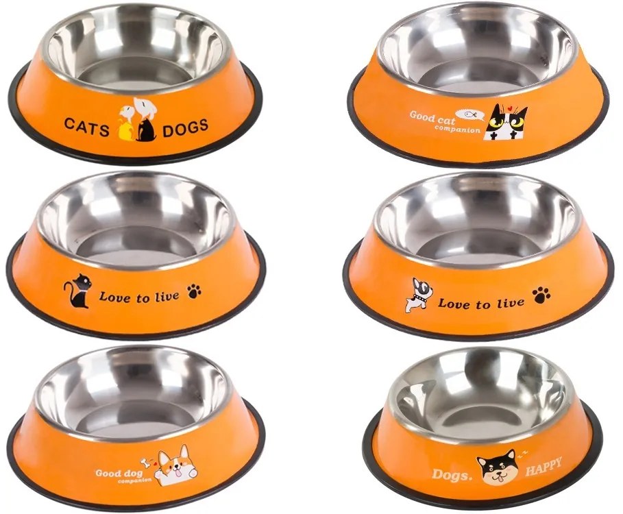 Bol din oțel inoxidabil pentru câini/pisici CAT&DOGS 150 ml - mai multe culori Culoare: Albastru