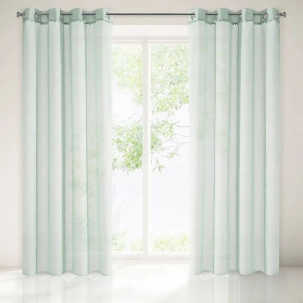 Perdea elegantă culoarea mentol 140 x 250 cm