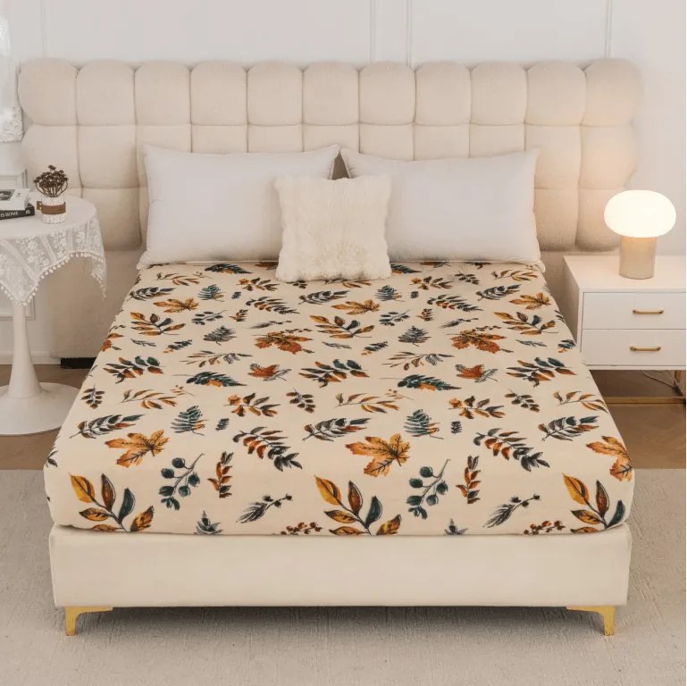 Cearsaf Cocolino microplus cu elastic AUTUMNA 200x200 cm crem