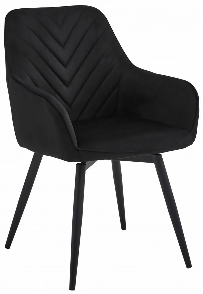 Scaun de masa rotativ NANA360 VELVET, negru
