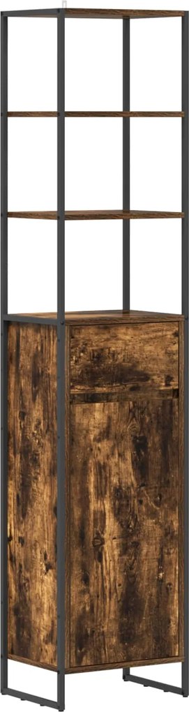 vidaXL Dulap de Baie Stejar fumuriu 40 x 30 x 180 cm Lemn compozit