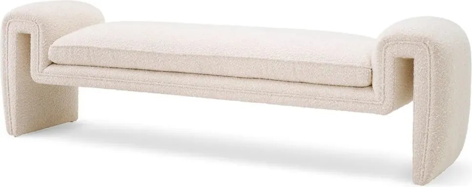 Bancheta design LUX stil contemporan Tondo L Boucle cream