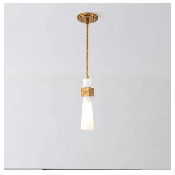 Elstead KRISTY-MP-DG-OPAL - Pendul pe tijă KRISTY, 1xE27/40W/230V, Ø 15,2 cm, finisaj cupru