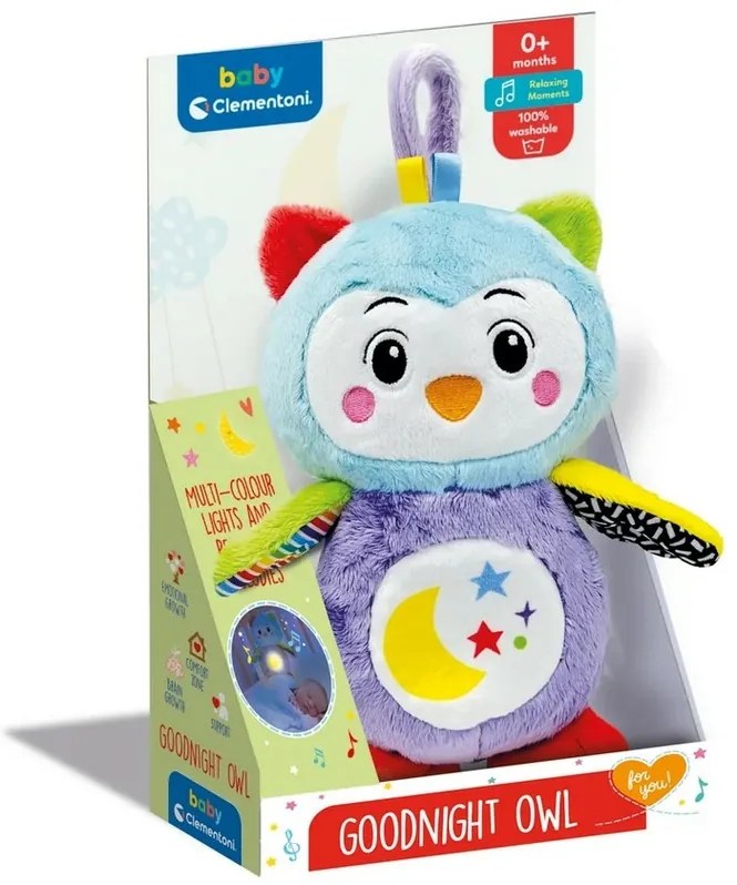 Clementoni Clemmy baby - Bufniță interactivă depluș cu lumină de noapte și sunete