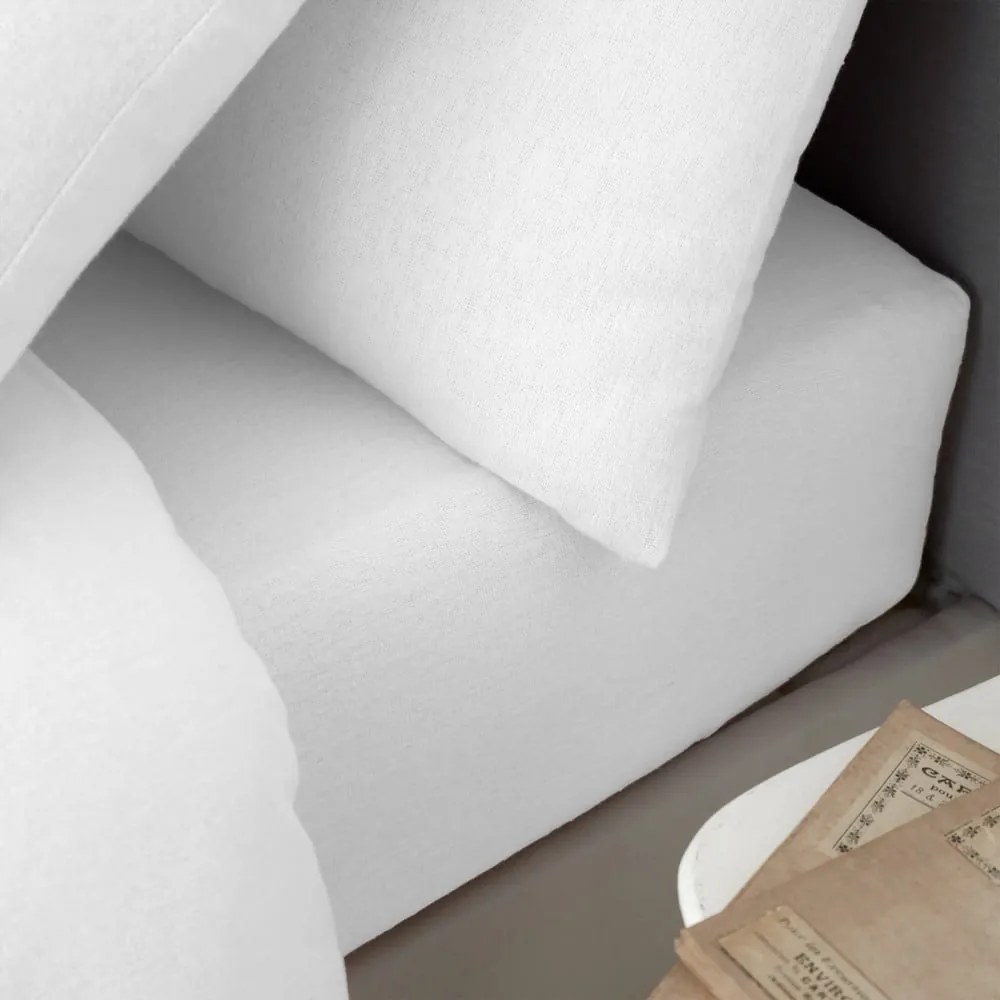 Cearceaf alb din flanelă cu elastic 90x190 cm Brushed – Catherine Lansfield