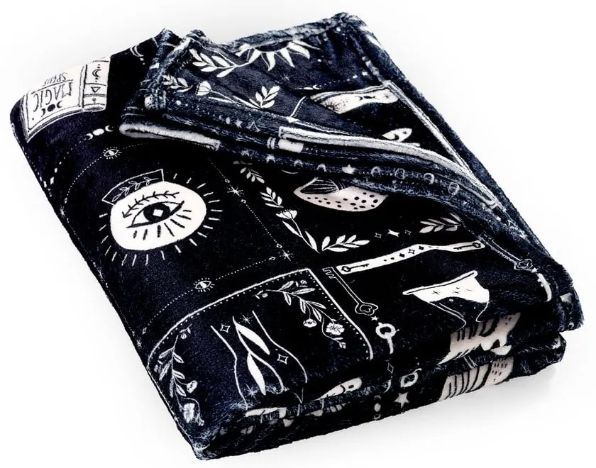 Pătură neagră din micropluș/cocolino 130x170 cm cu model de Halloween Enchanted Witchcraft – Catherine Lansfield