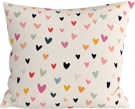 Fata de perna din bumbac DOTHEARTS POLY 45x45 cm, crem