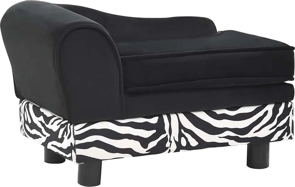 vidaXL Canapea pentru câini, negru, 57x34x36 cm, pluș