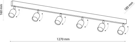 Spot LED RGBW dimabil TOP 6xGU10/6,5W/230V 2700-6500K negru/auriu