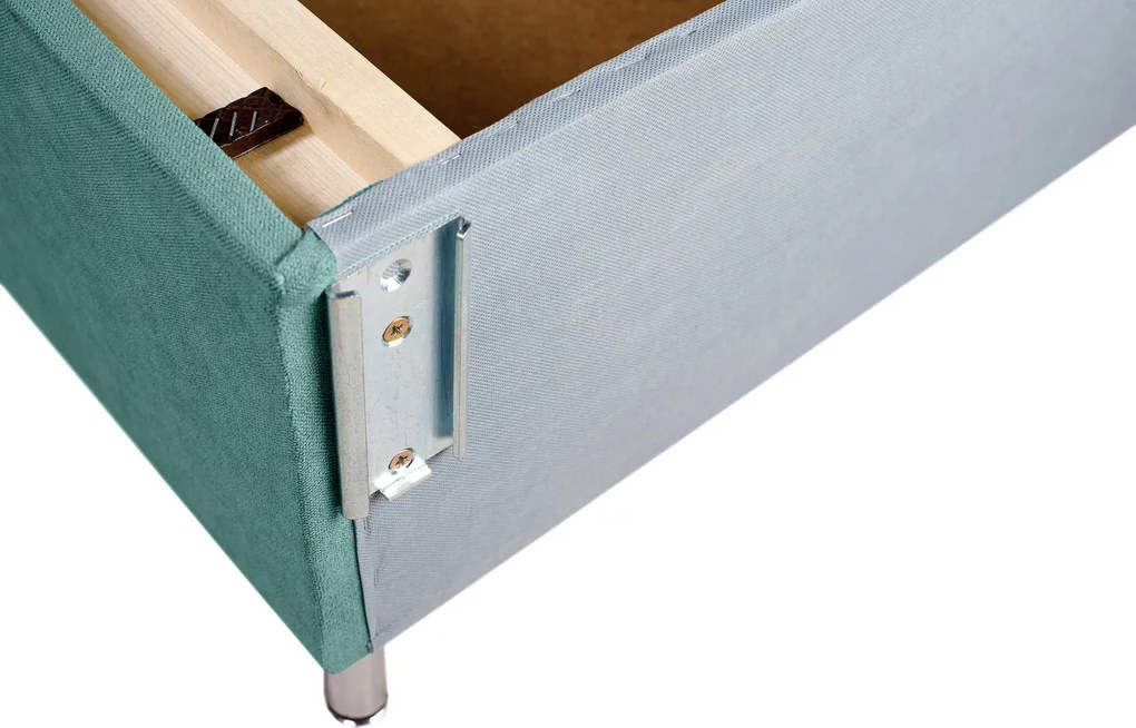 Canapea extensibila Sofie, cu lada pentru depozitare, 3 locuri, 203x92x86 cm, Mint