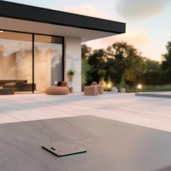 Priză încastrabilă de podea de exterior Brilagi IP55 crom mat dreptunghiular