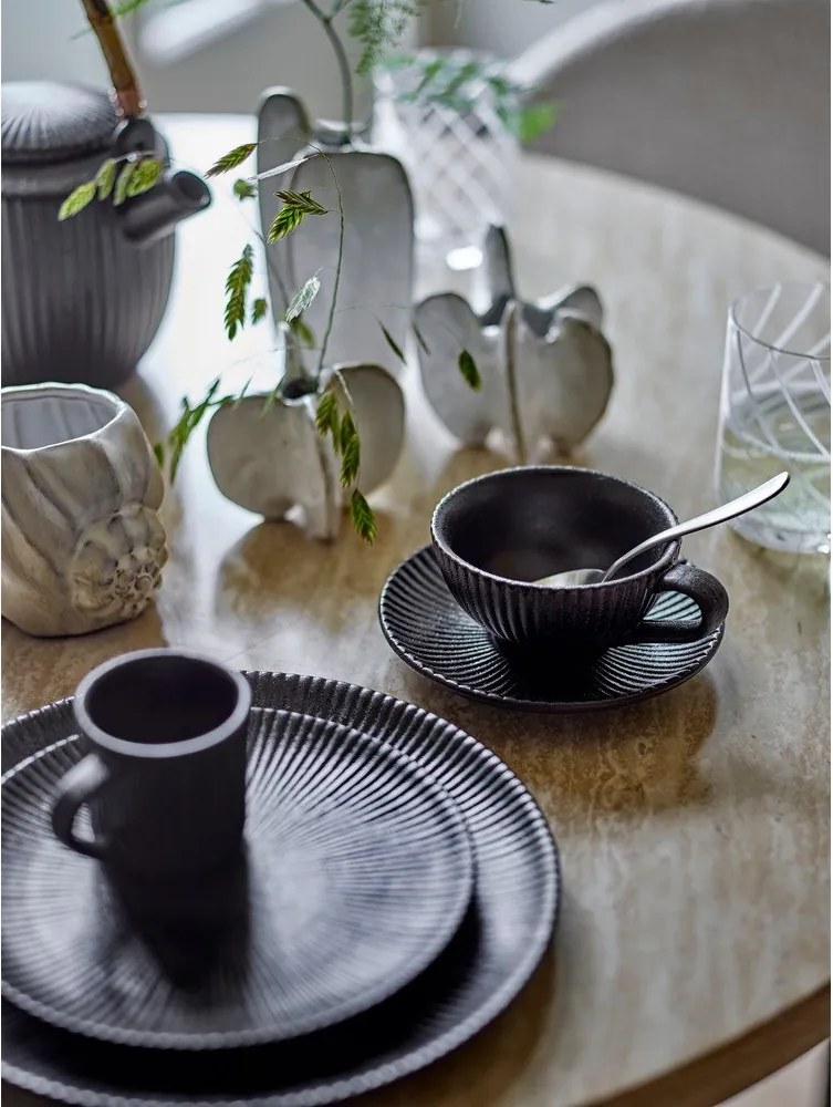 Ceașcă neagră pentru cappuccino din ceramică 200 ml Neri – Bloomingville