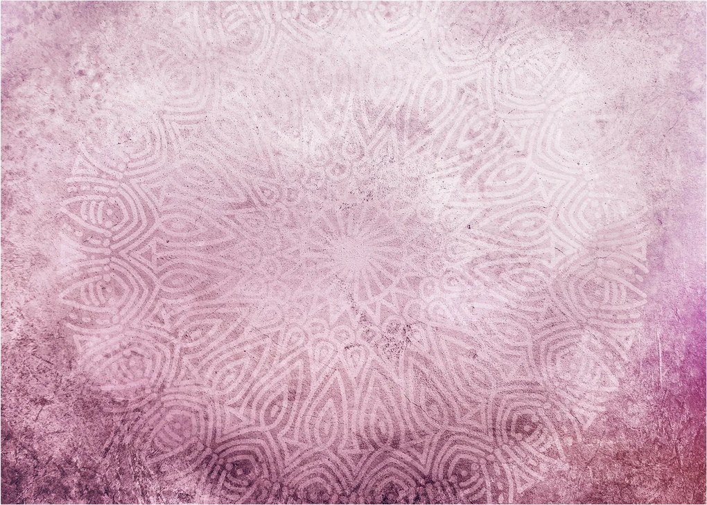 Tablou - Mandala pe zid roz (70x50 cm)