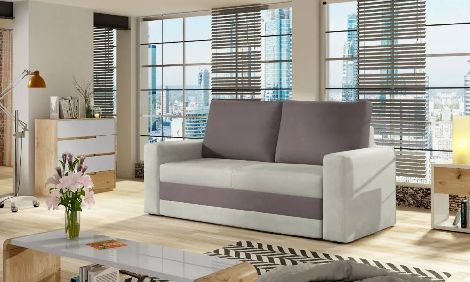 Canapea tapitata, extensibila, cu spatiu pentru depozitare, 151x90x90 cm, Wave, Eltap (Culoare: Gri inchis / Paros 06)