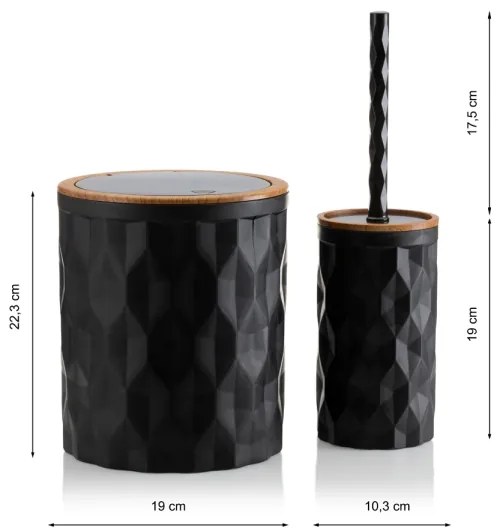 Set de baie REINA 5 buc. negru/maro