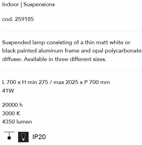 Lustra LED design modern geometric ORACLE SLIM SP D070 SQUARE 3000K ON-OFF BK